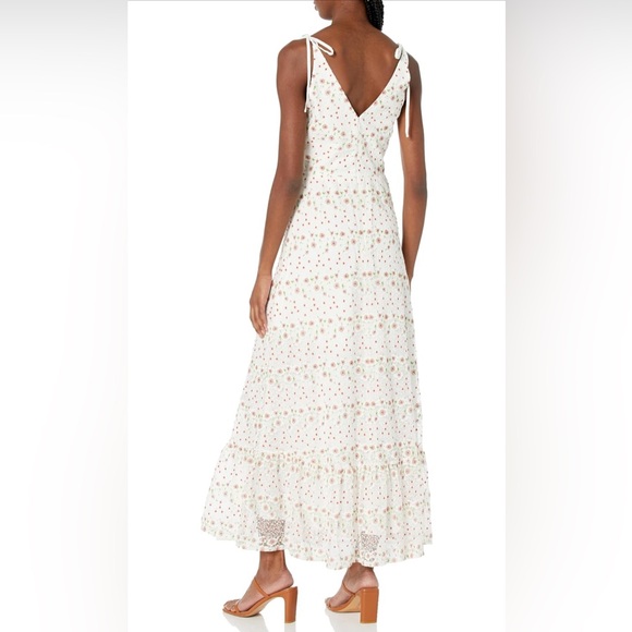 NWT Dress the Population Sunny Floral Maxi Dress Embroidered White Sz Medium - Picture 7 of 12